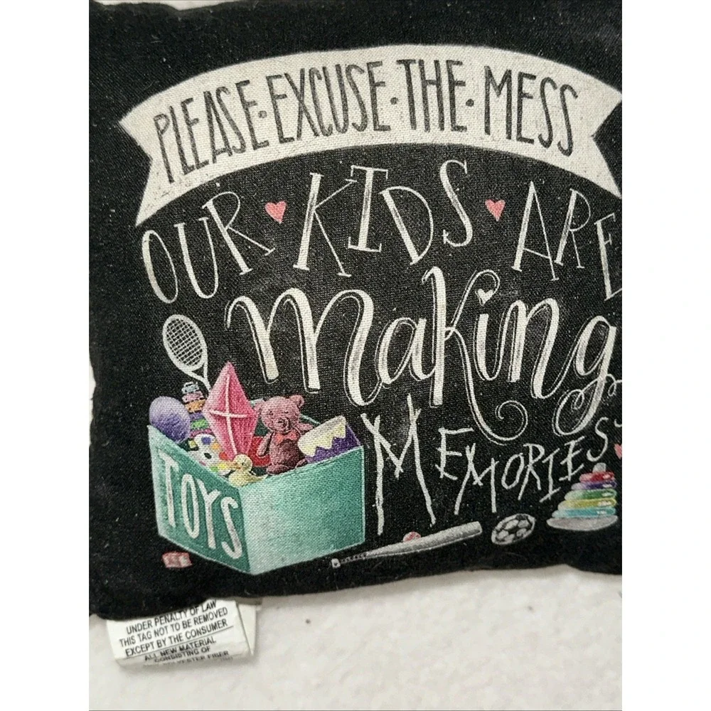 Primitives by Kathy Making Memories Kids Toy Box Accent Pillow Black 10x10 29916
